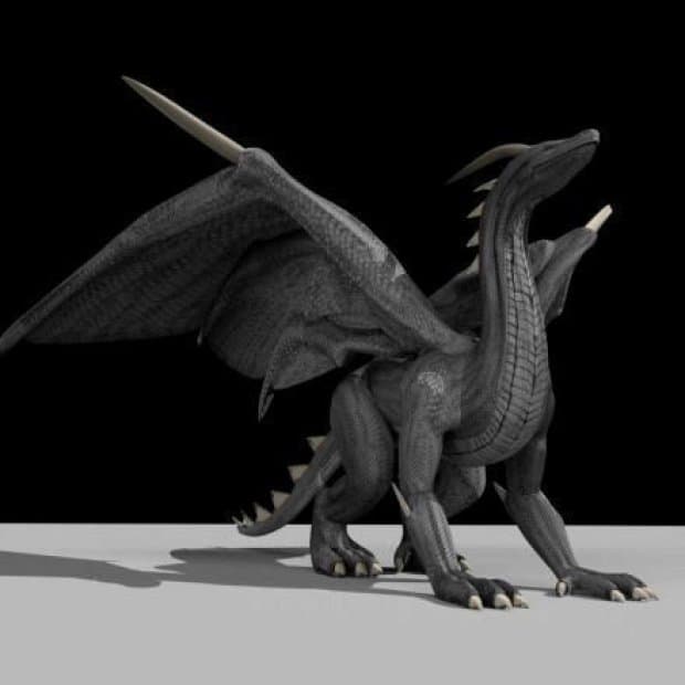 Black Dragon Rigged and Game Ready 3D Model
