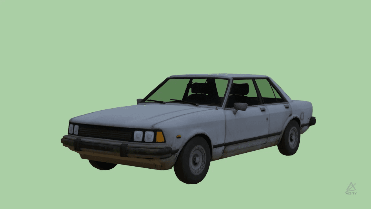 Dirty Car – Rigged 3D Model (blender 5.1)