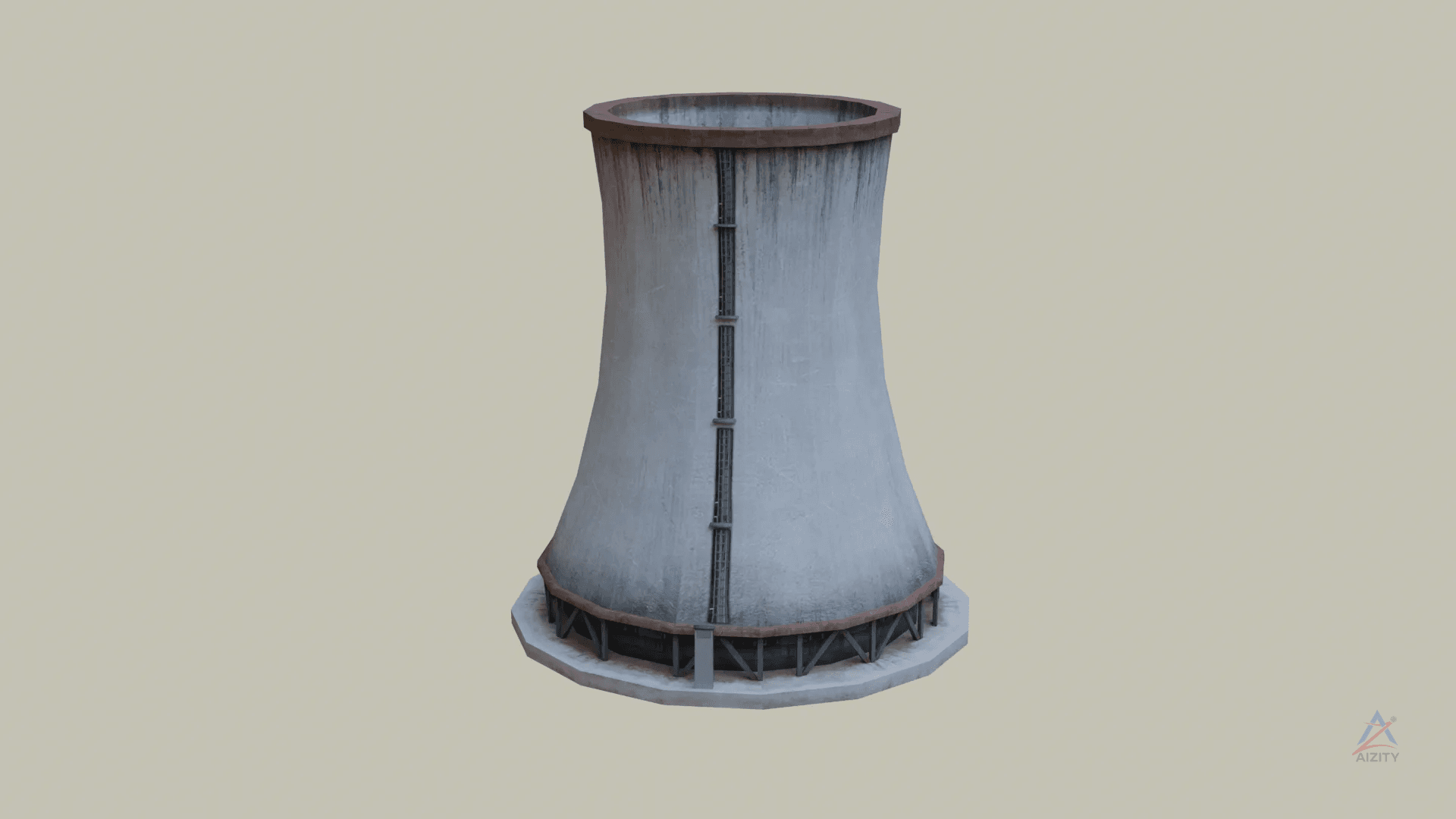 Nuclear Cooling Tower 3D Model