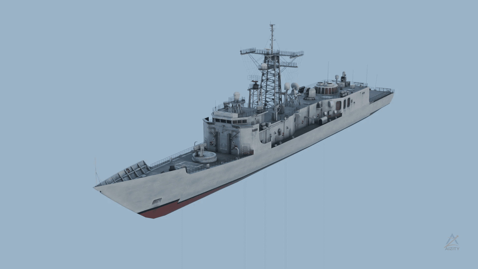 Oliver Hazard Perry-class Frigate (ffg-7) 3D Model