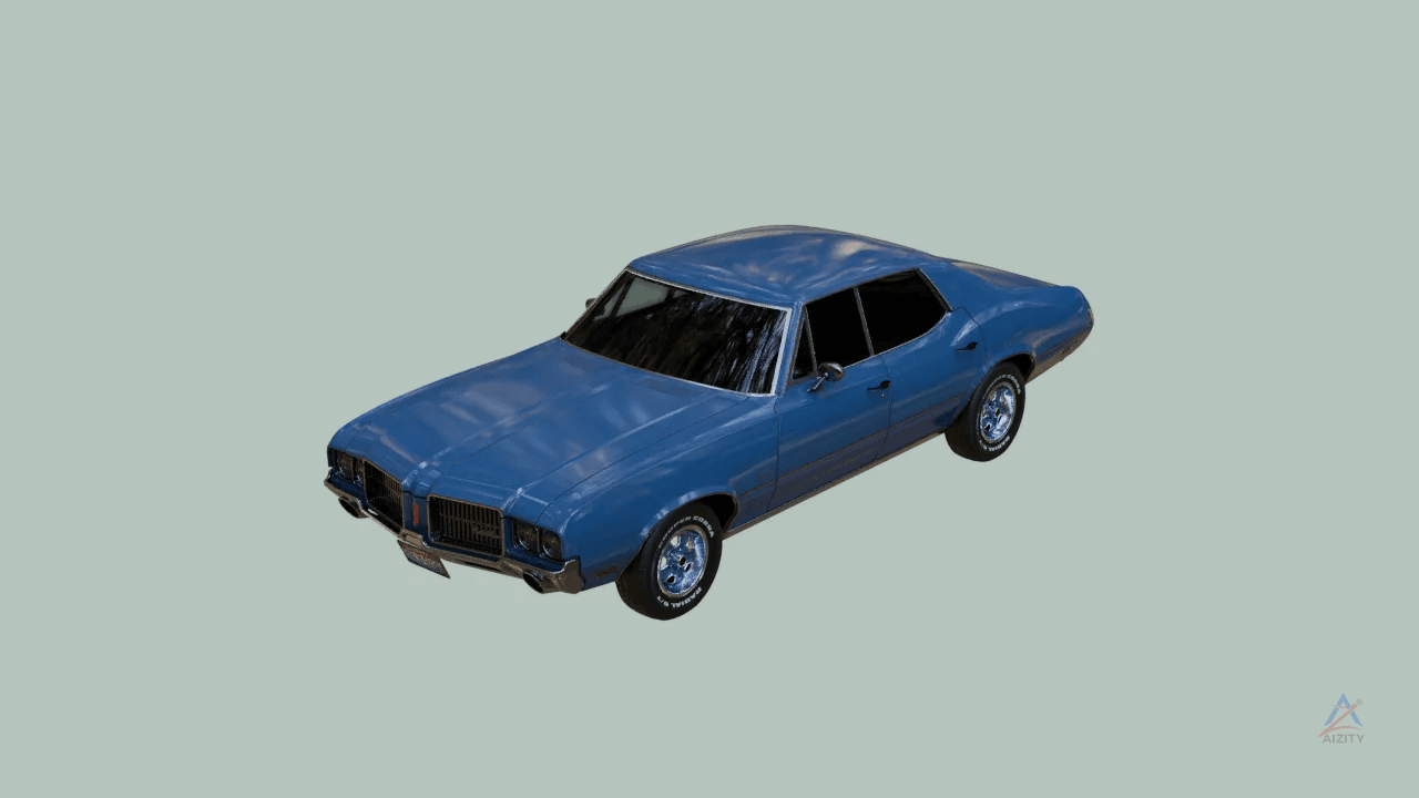 Sedan Car Rigged 3D Model For Blender 5.1